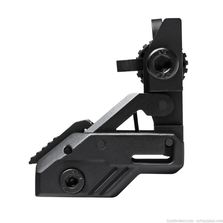 VISM Pro Aluminum Flip-Up Adjustable Rear Aiming Sight fits S&W M&P MP15-img-2