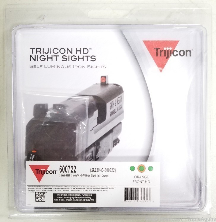Trijicon HD night sights Smith & Wesson M&P shield orange front 600722-img-0