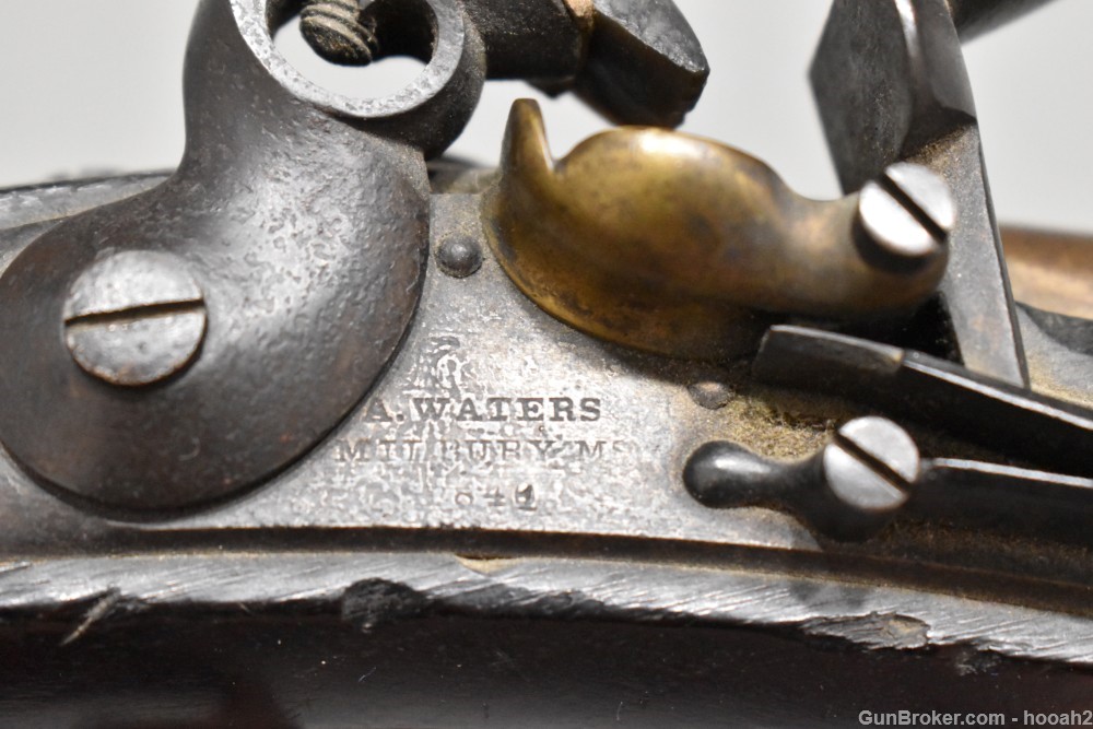 US Model 1836 Flintlock Pistol Asa Waters 1841 Dated 54 Caliber -img-31