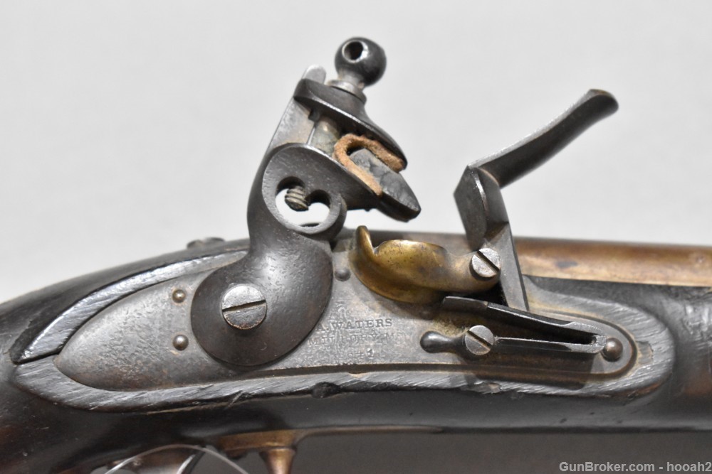 US Model 1836 Flintlock Pistol Asa Waters 1841 Dated 54 Caliber -img-4