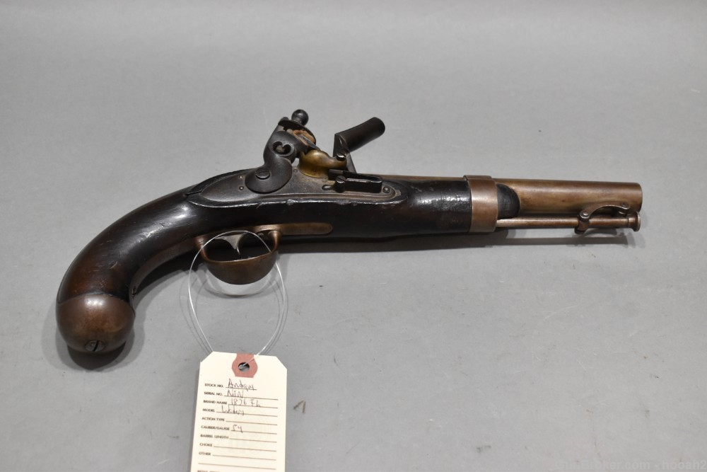 US Model 1836 Flintlock Pistol Asa Waters 1841 Dated 54 Caliber -img-0