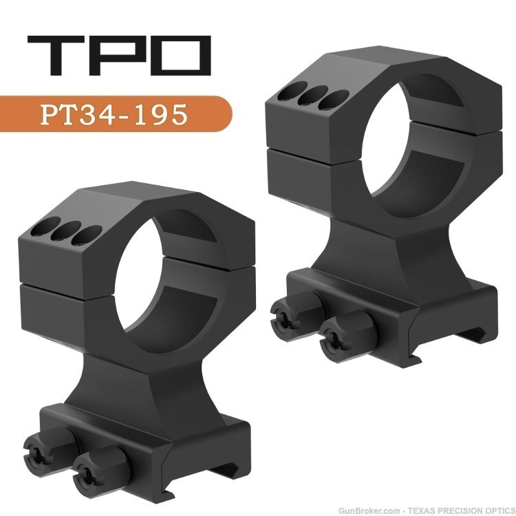 TPO 34mm Extra High 1.95 Heavy Duty Rifle Scope Rings Fits Weaver Picatinny-img-0