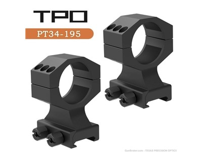 TPO 34mm Extra High 1.95 Heavy Duty Rifle Scope Rings Fits Weaver Picatinny