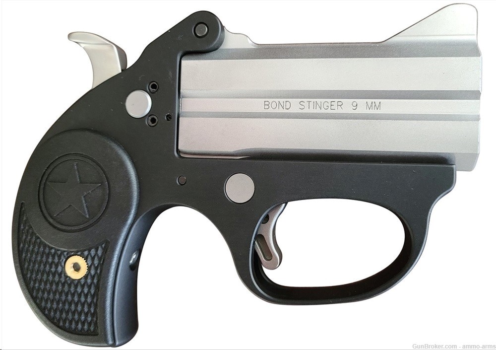 Bond Arms Stinger 9mm 3" Matte Stainless / Black Derringer BASL9MM-img-1