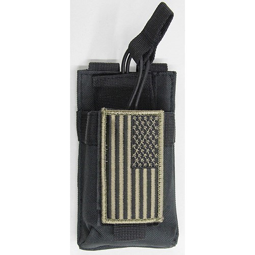 MOLLE Tactical Pouch + Flag Patch for Yaesu Kenwood BTECH MURS-V1 HT Radio-img-0