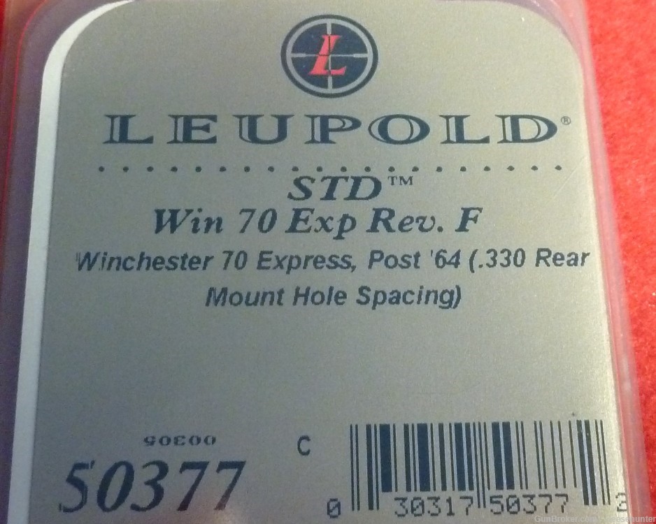 Leupold Scope Mount Base, Winchester Model 70 Express Rifle, Steel, 50377-img-4