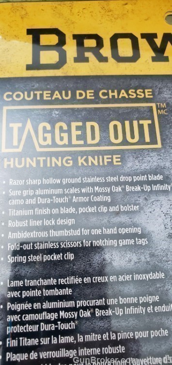 Browning Tagged Out KNIFE + Night Seeker Cap LIGHT  New!-img-3