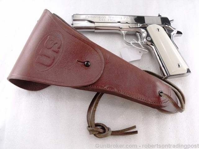 Surya Holster fits Colt 1911 Government 45 Automatic WWI Repro New Leather -img-1