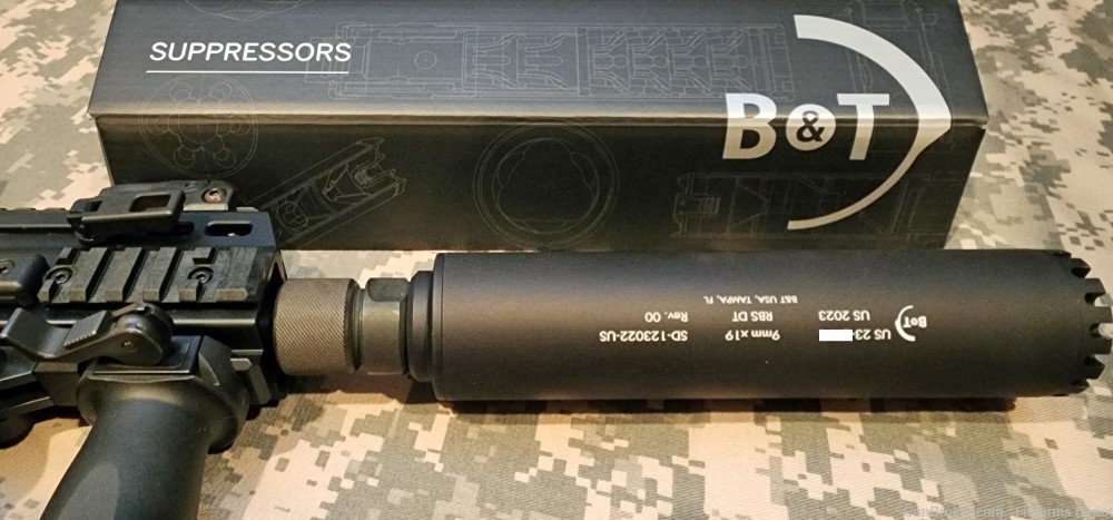 B&T 9mm RBS-DT Direct thread & 3-Lug adapter Suppressor APC9 GHM9 SPC9 Hk  -img-0