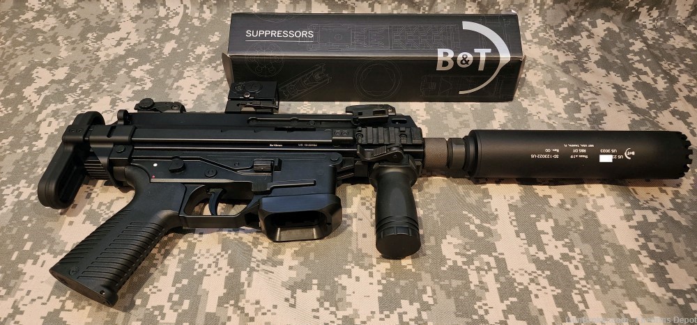 B&T 9mm RBS-DT Direct thread & 3-Lug adapter Suppressor APC9 GHM9 SPC9 Hk  -img-2