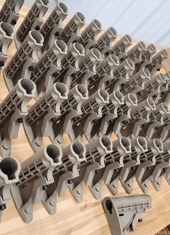 BULK LOT of 49:  Cavalry Manufacturing  M-4 Coyote Tan Butt Stocks  -img-2
