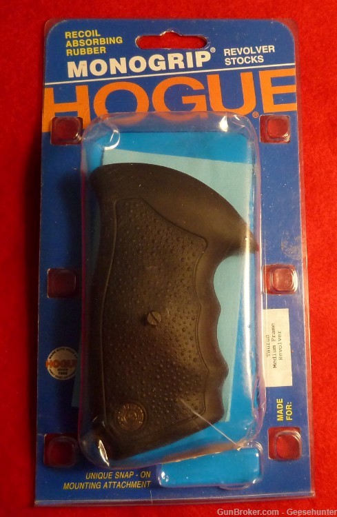 Hogue Taurus Medium Frame Revolver Monogrip Rubber Grip, Black, 66000-img-0