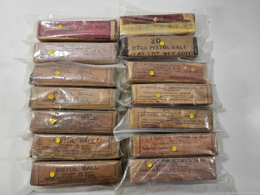 Vintage .45 Auto WW2 Ammo - 20 RD Box QTY 1 Box-img-0