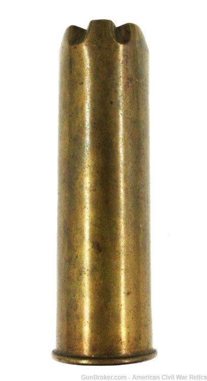 Loaded 16 Ga. Brass Shotshell by W.W. Greener U.K. Rose Crimp No. 4 Shot-img-1