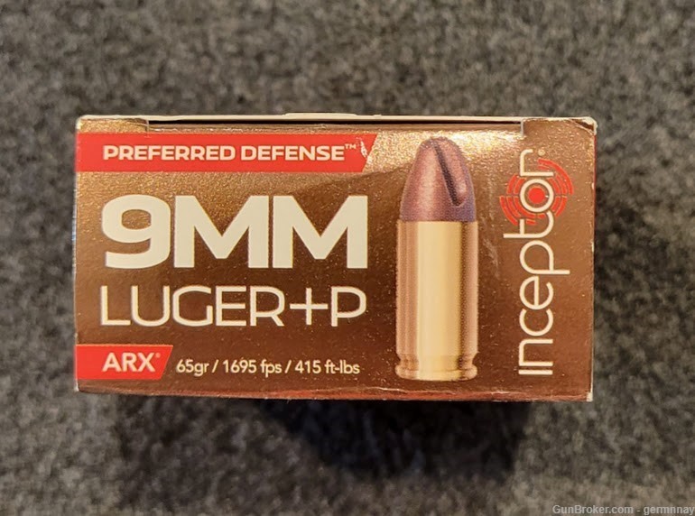 Inceptor Preferred Defense  9mm +P 65gr 20 rd box-img-0
