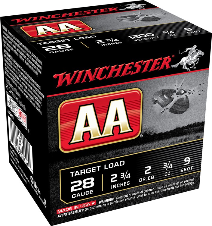 Winchester AA Target Load 28 Ga. 2.75 1200 FPS 9 Shot 25 Per Box-img-1