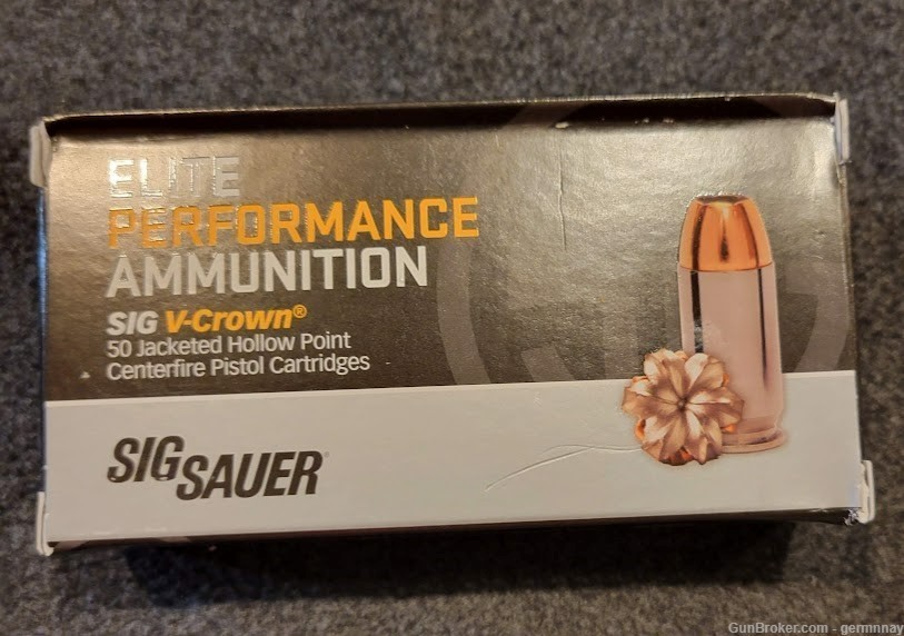 Sig Sauer Elite Performance 9mm luger 124gr V-Crown JHP 50 rd box-img-1