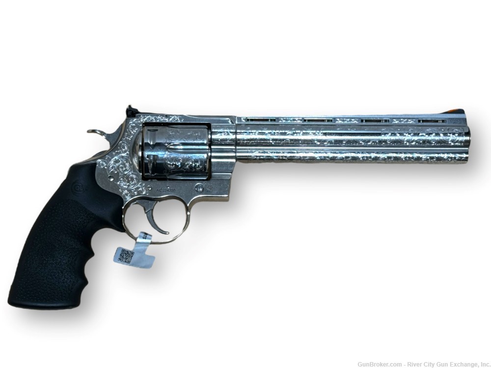 Colt Anaconda 8” 44 Mag Engraved Revolver Stainless-img-0