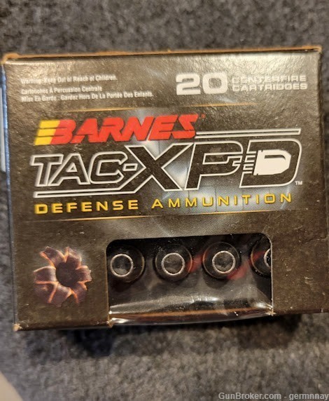 Barnes Tac XPD 9mm luger +P 115gr 20 rd box-img-0