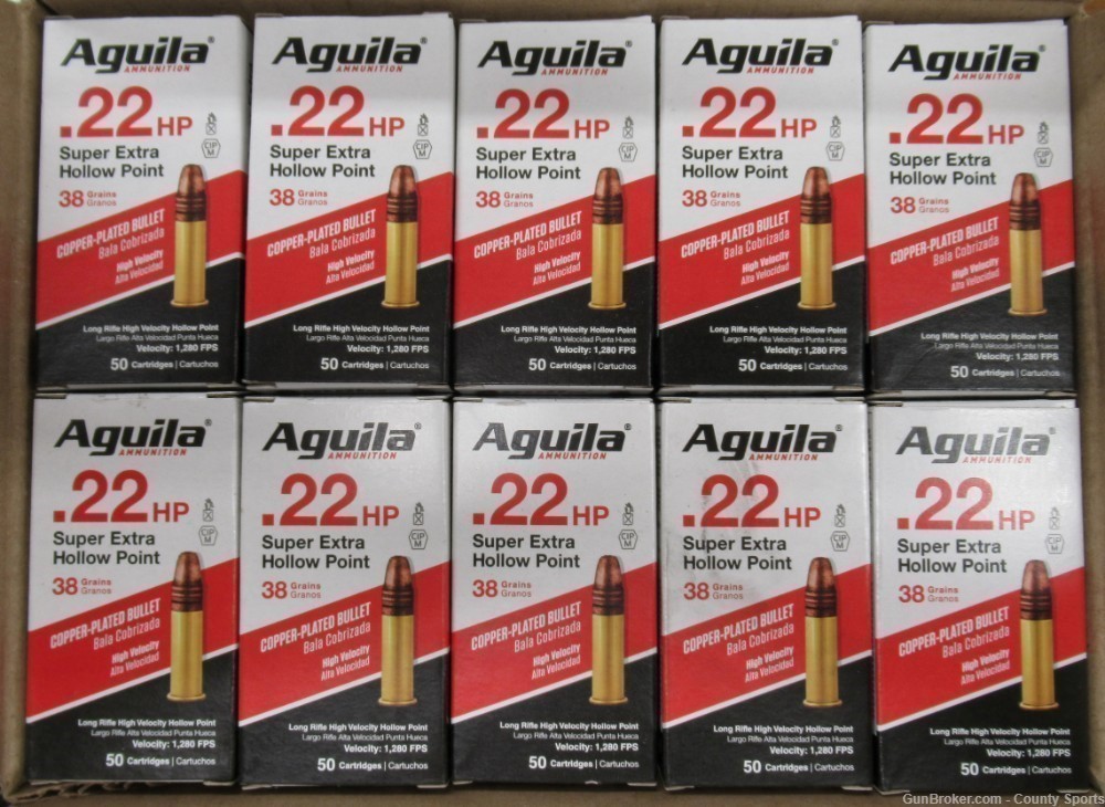 Aguila 22Lr 38Gr Super Extra Hollow Point 2000 Rounds-img-2