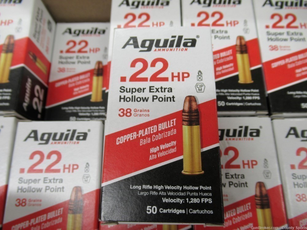 Aguila 22Lr 38Gr Super Extra Hollow Point 2000 Rounds-img-0