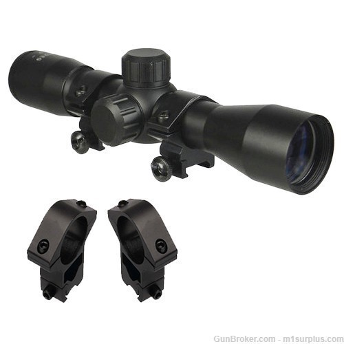 Compact 4x32 Rifle Scope w/ Ring Mounts for Henry AR7 .22 US Survival Rifle-img-0