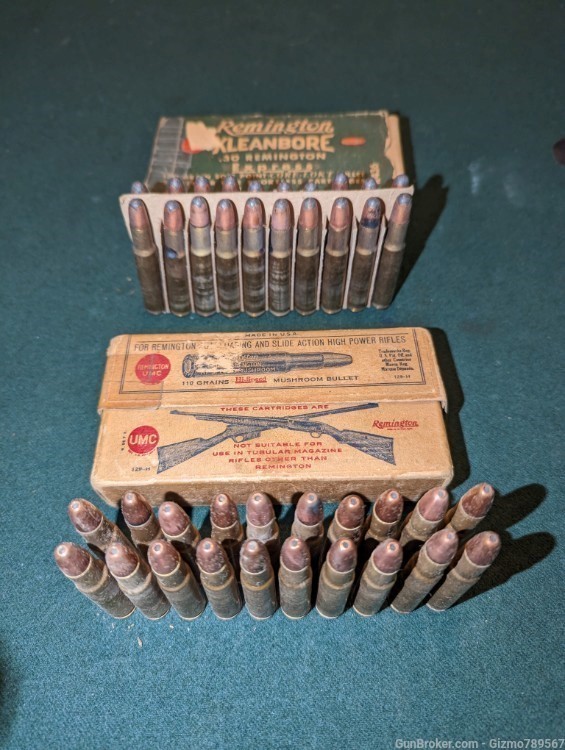 2 Boxes Of Vintage Factory Loaded .30 Remington Ammo 40 rounds -img-1