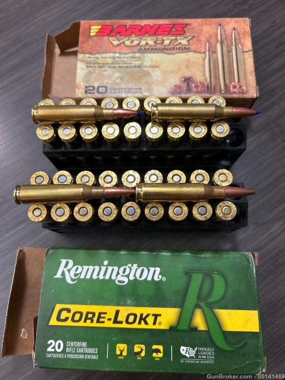40 rounds 260 Remington. Barnes Vor-TX 120 gr. Core-lokt 140 gr. Ammo -img-1