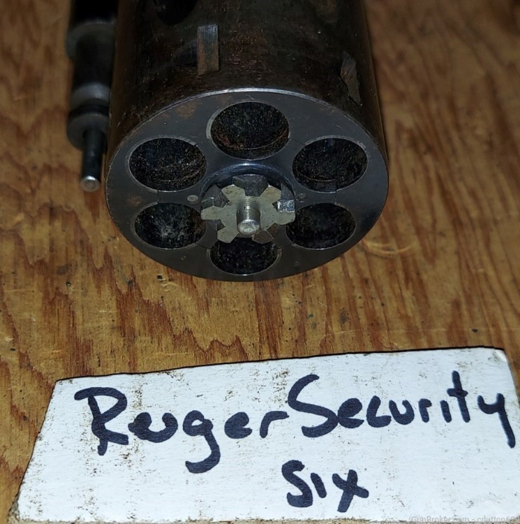 Ruger Security Six .357 magnum blued cylinder and crane assembly-img-2