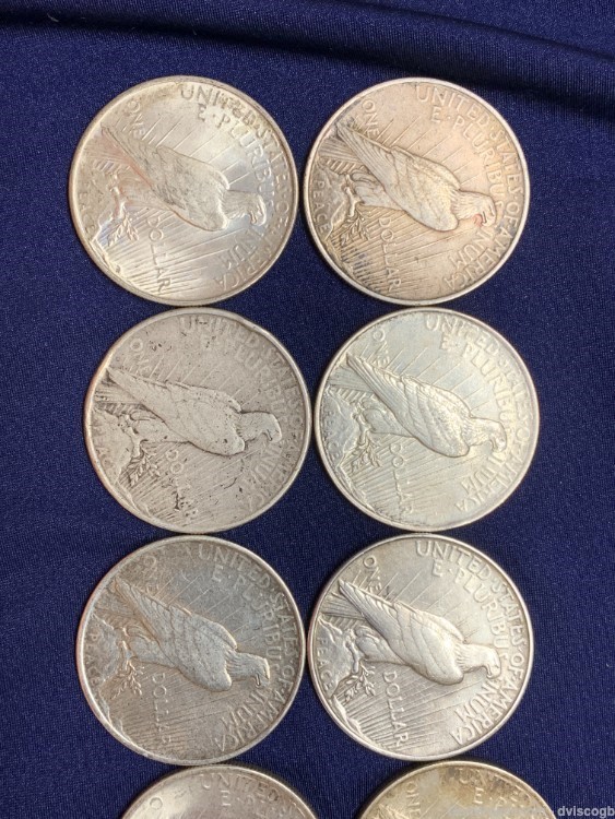 1922 - 1926 Peace dollars - mix lot 10 coins -img-5