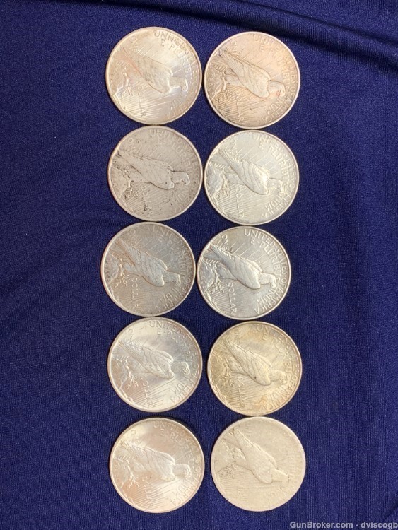 1922 - 1926 Peace dollars - mix lot 10 coins -img-1