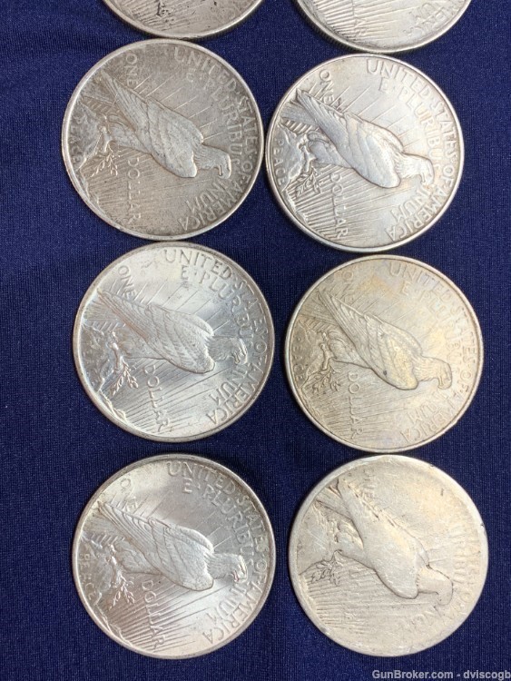 1922 - 1926 Peace dollars - mix lot 10 coins -img-3