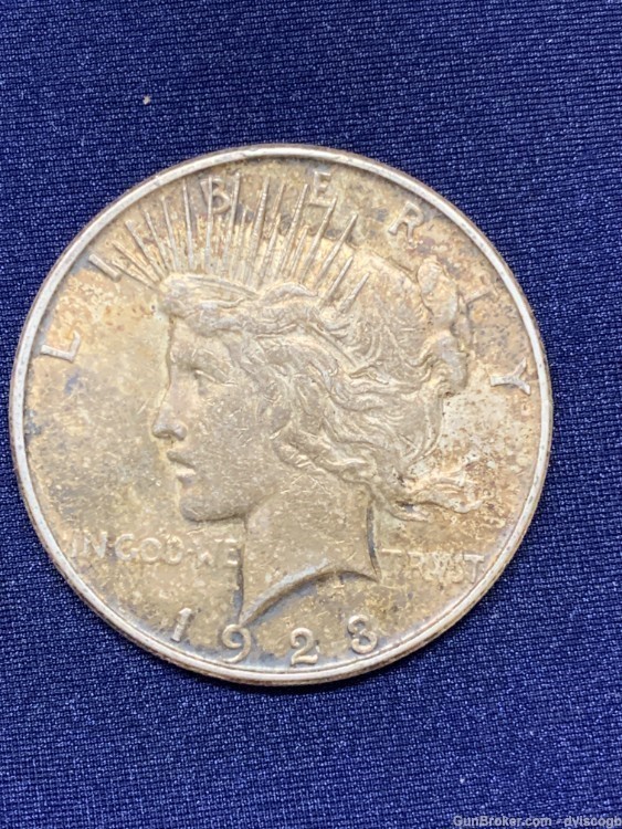 1923-D Peace Dollar - Golden Brown AU+ details -img-0