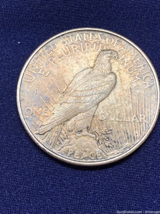 1923-D Peace Dollar - Golden Brown AU+ details -img-3