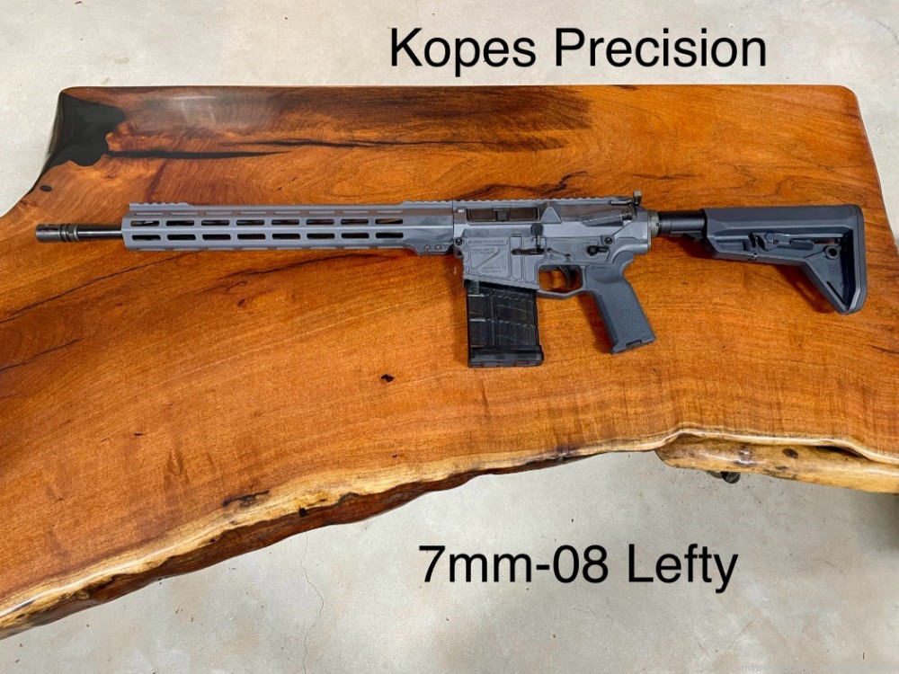 Kopes Precision 7mm-08 AR-10 Rifle, Sniper Grey, Lefty, Left Hand-img-0