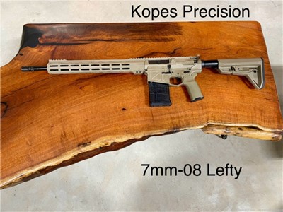 Kopes Precision 7mm-08 AR-10 Rifle, FDE FLat Dark Earth, Lefty, Left Hand