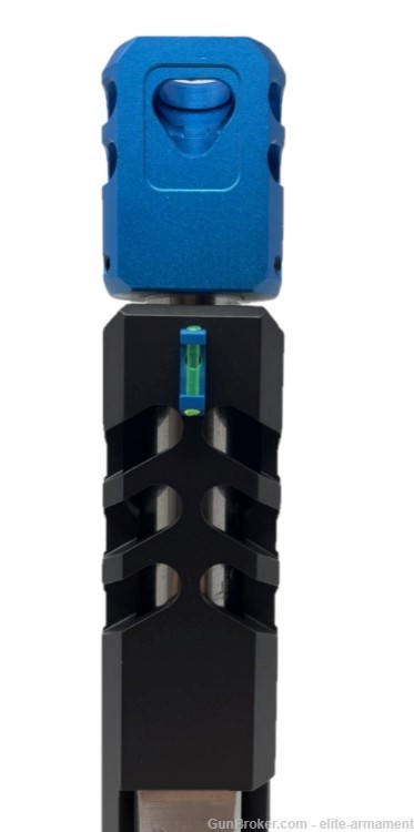 Glock 19 Slide Complete Gen 3 RMR Cut W/ Blue Anodized Comp, Fiber Sights-img-3