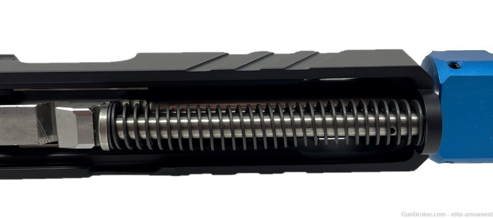 Glock 19 Slide Complete Gen 3 RMR Cut W/ Blue Anodized Comp, Fiber Sights-img-5