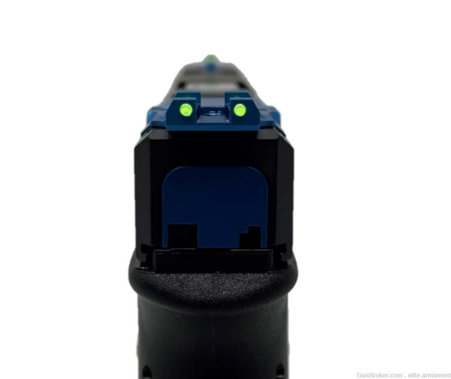 Glock 19 Slide Complete Gen 3 RMR Cut W/ Blue Anodized Comp, Fiber Sights-img-2