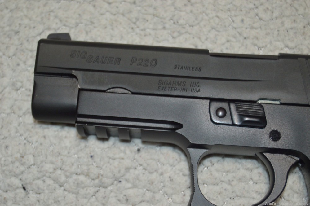 SUPER RARE Sig Sauer P220 SINGLE ACTION ONLY 45 ACP Rail and Night Sights -img-9