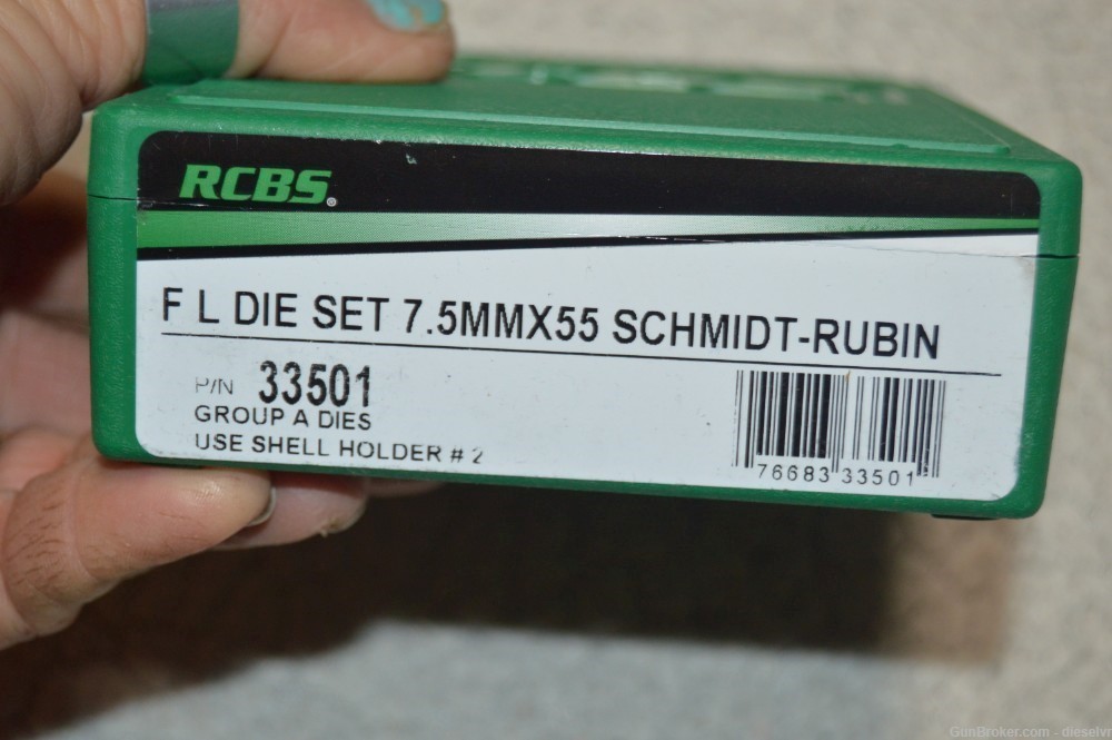 New RCBS 7.5x55 mm Schmidt Rubin Full Length Die SET-img-1
