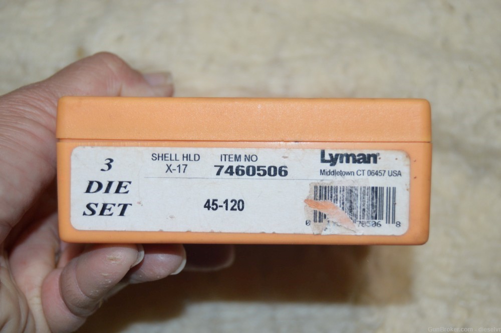 NOS Lyman 44-120 3 Die SET w/ Shell Holder-img-1