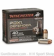 Winchester Defender 40 S&W 165gr Bonded Jacketed Hollow Point 20 Rounds-img-0