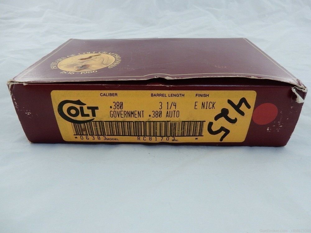 Colt Government .380 Original Box & Insert-img-0