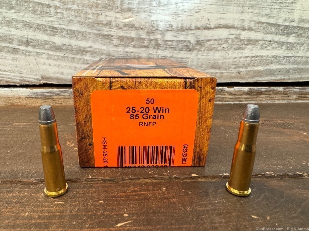 25-20 win HSM 50 rounds 85 grain RNFP Round nose flat point -img-0
