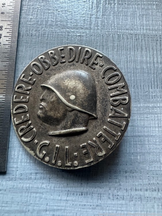 WW2 Italian Vintage Original Mussolini Fascist Youth Axis Pin Badge GIL -img-1