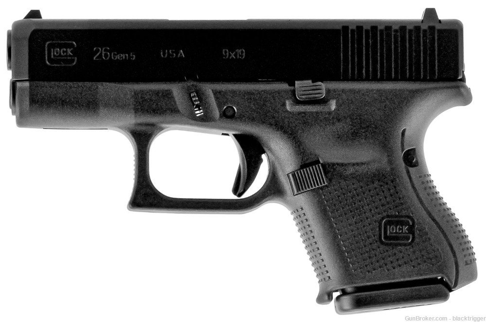 Glock UA265S201 G26 Gen5 9mm 3.43" 10+1 Black nDLC Steel Front Serrations -img-1