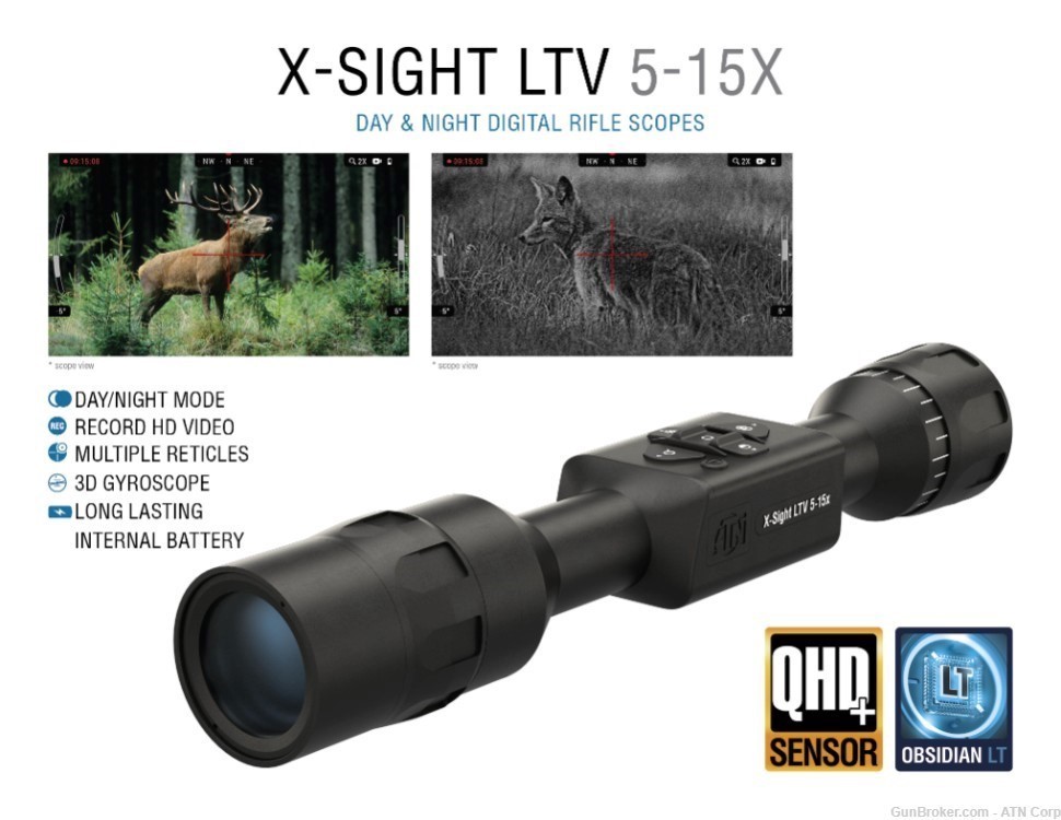 ATN X-Sight LTV 5-15x Ultra Light Day & Night Vision Rifle Scope-img-5