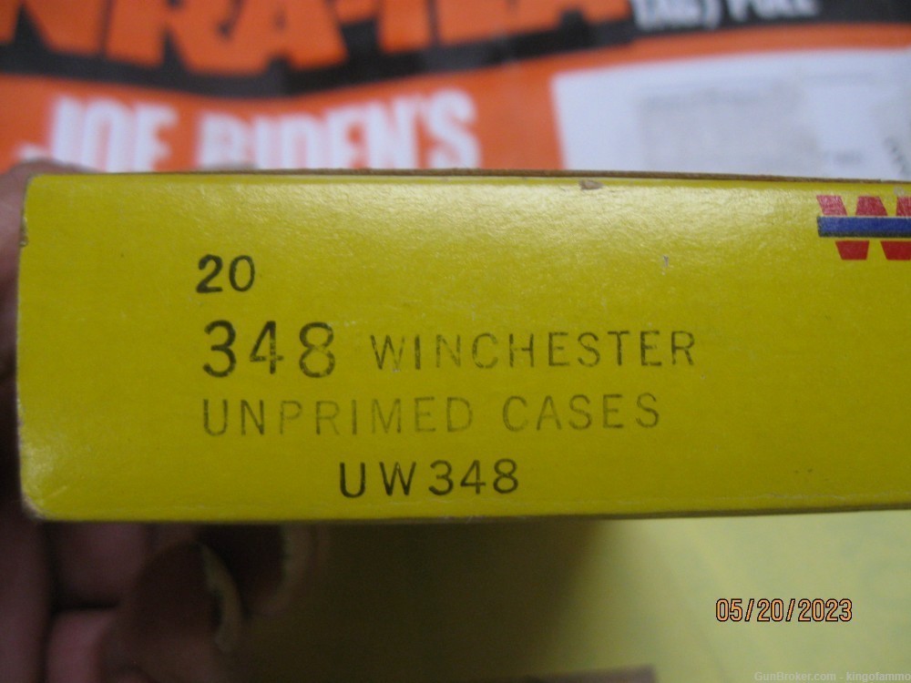 348 WIN New Yellow Box 20 pc WINCHESTER Brass,more and Other Calibers Too-img-1