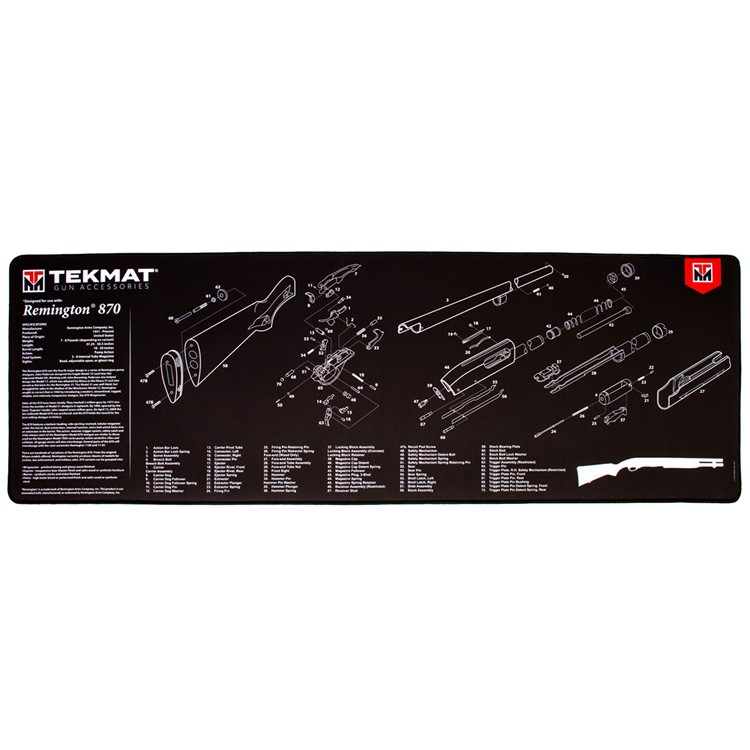 TekMat Remington 870 Parts Diagram Ultra Cleaning Mat-img-0